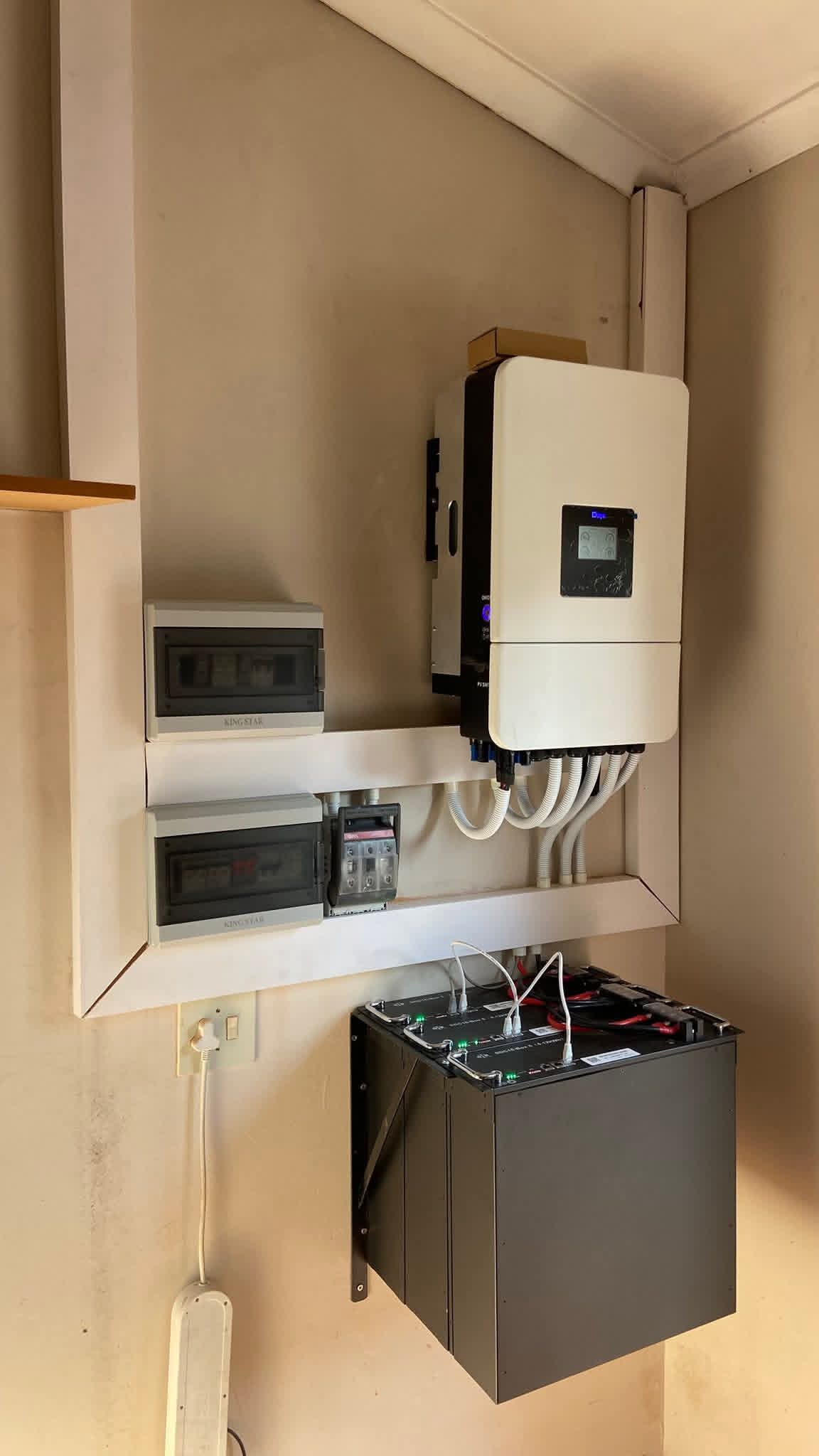 Inverter and battery backup system installed